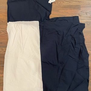 Potterybarn Kids Navy Linen Cribskirt